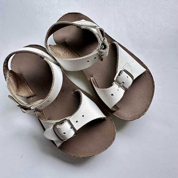 Saltwater Surfer White Leather Sandals - Toddler Size 7 - Picture 2 of 6